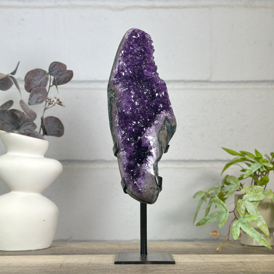 Beautiful Natural Amethyst Crystal Cluster on Stand - MWS3152
