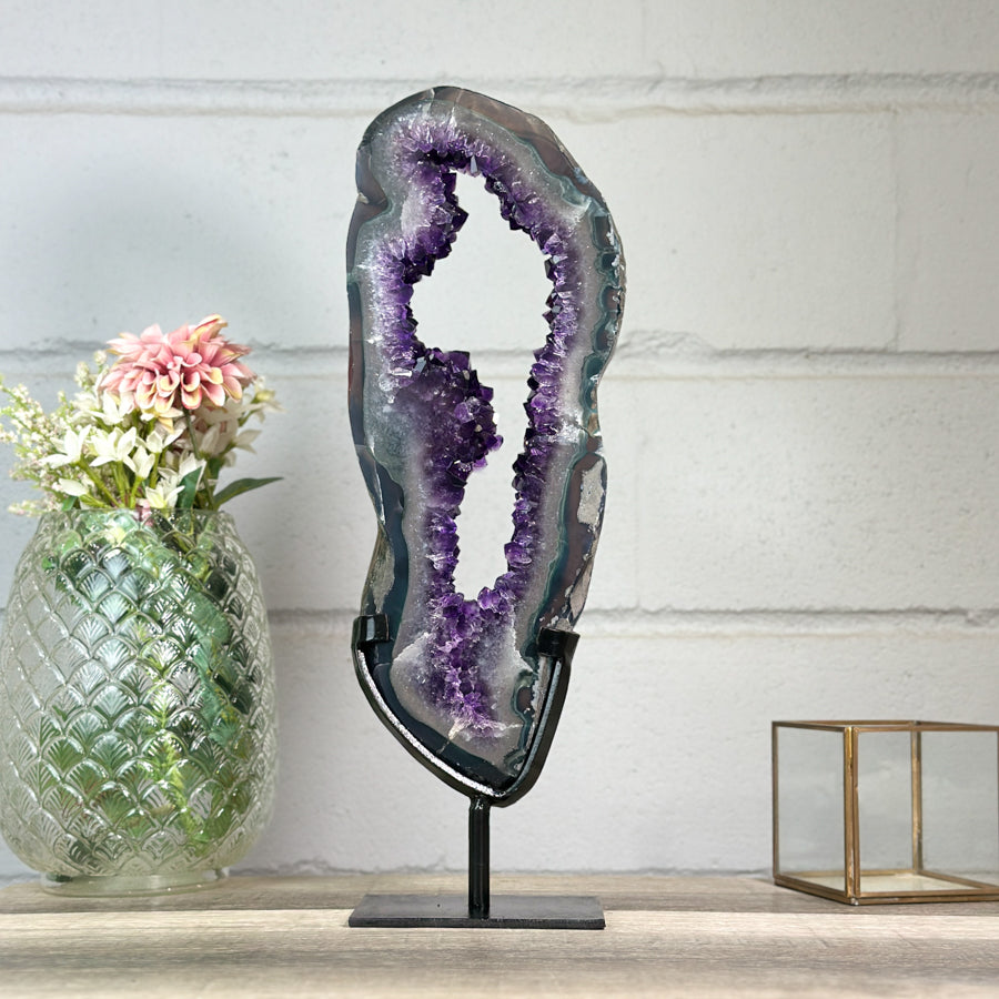 Huge Amethyst Geode Portal on Metal Stand - MWS2759