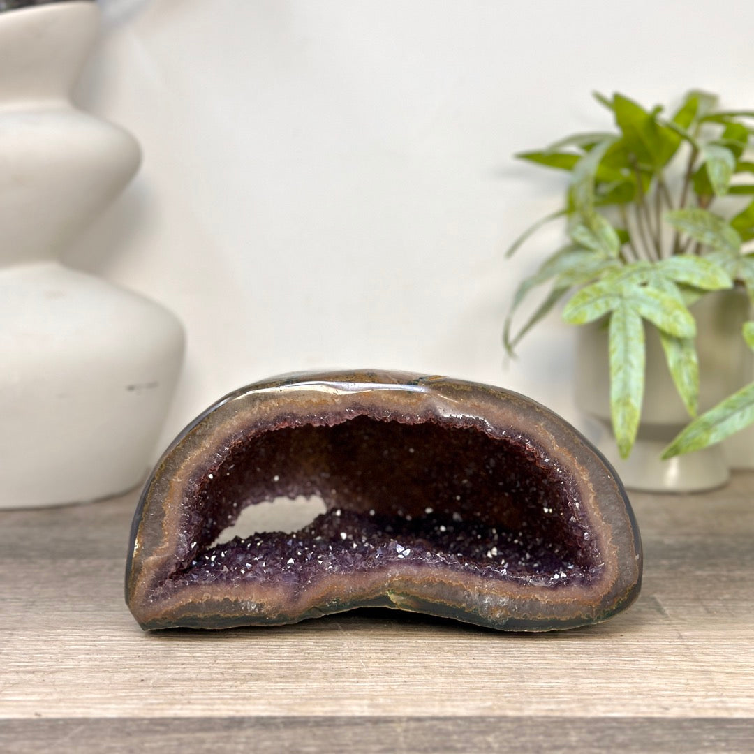 Amethyst Geode with Polished Shell - STGE0099