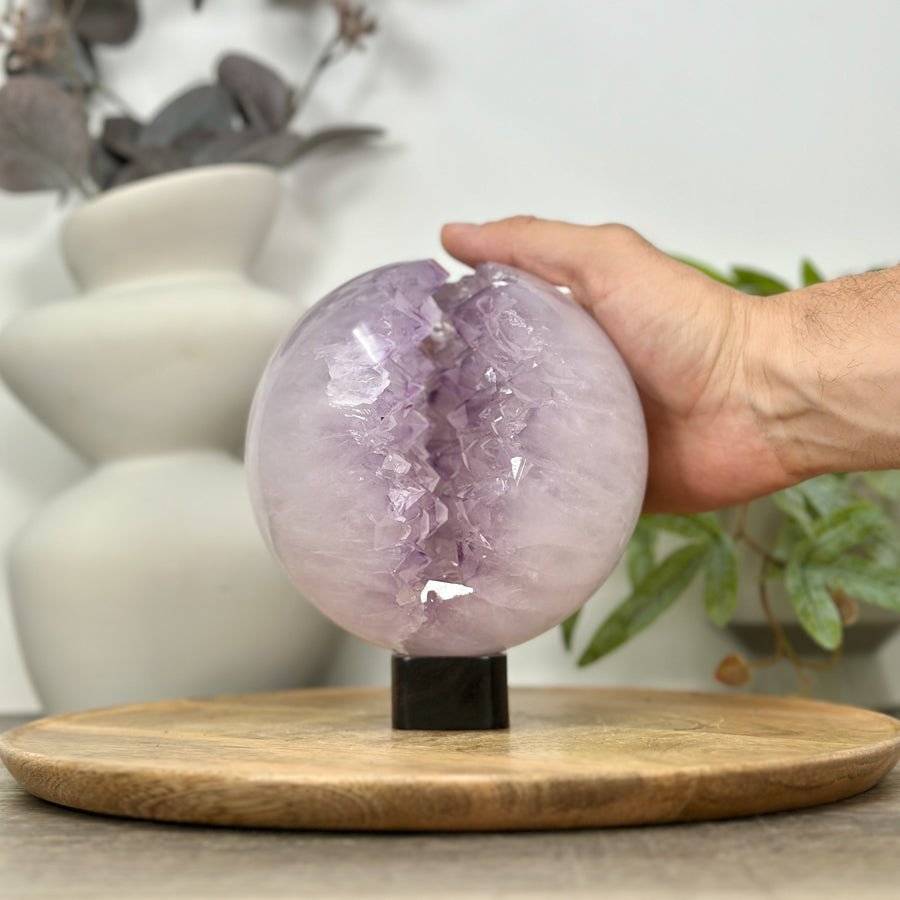 Large Amethyst Sphere Geode with Crystal Cavity Formation - SPH0163