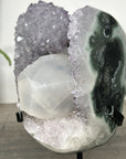 Natural Impressive Calcite Formation on Amethyst Cluster – Unique Crystal Display Piece - MWS2520