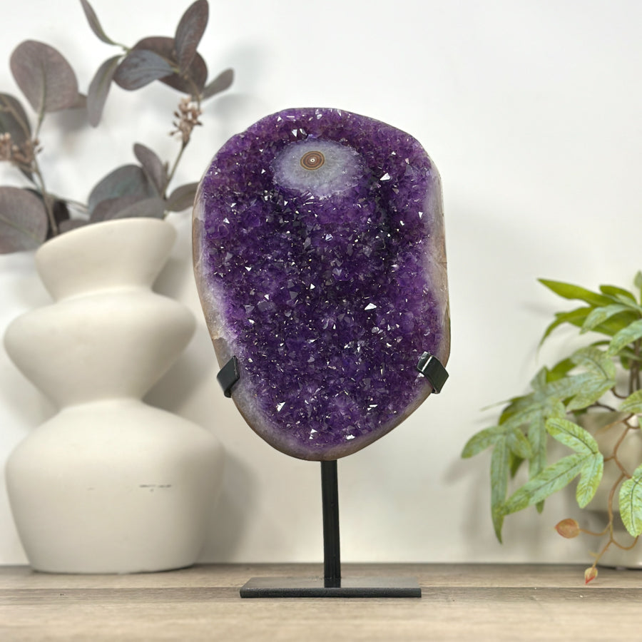 Natural Uruguayan Amethyst Crystal with Stalactite Eye Formation - MWS3194