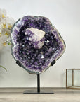 Amethyst Crystal Geode with Deep Purple Crystals and Calcite Formation - MWS2837