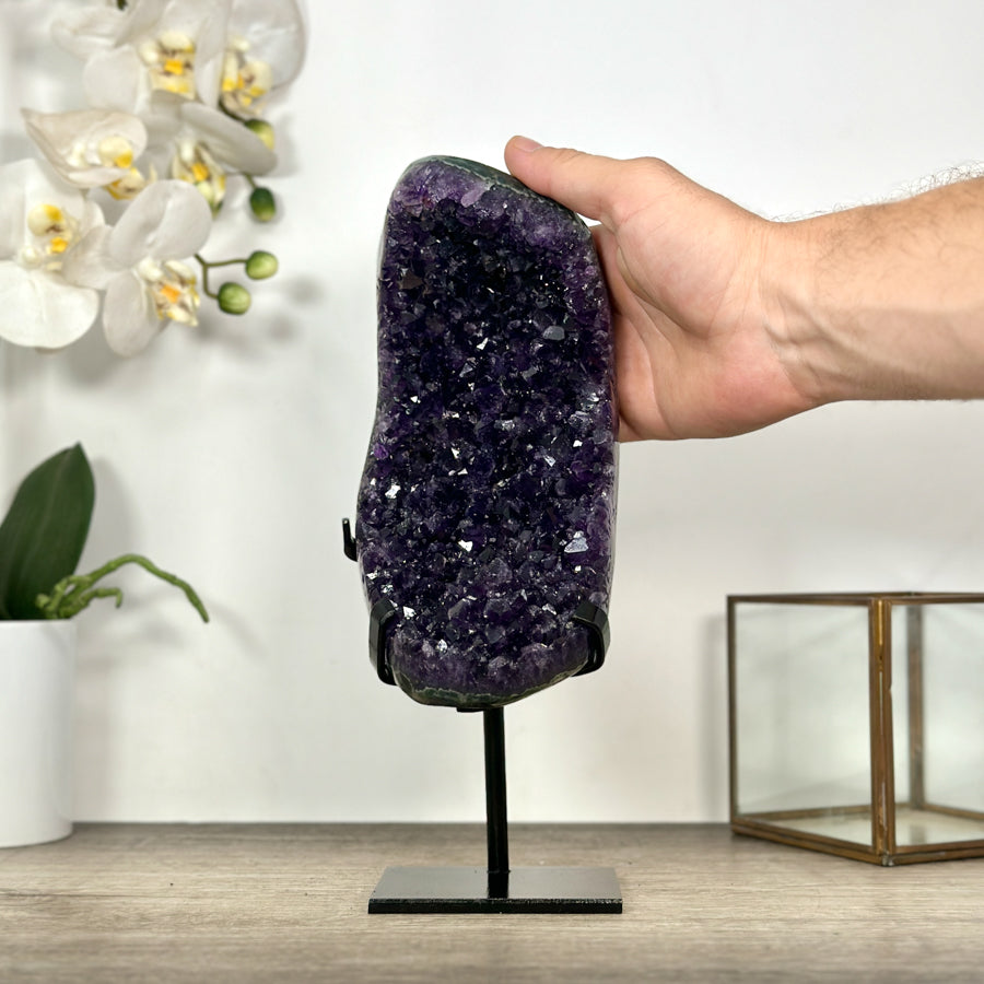Deep Purple Amethyst Stone Cluster on Stand - MWS3028