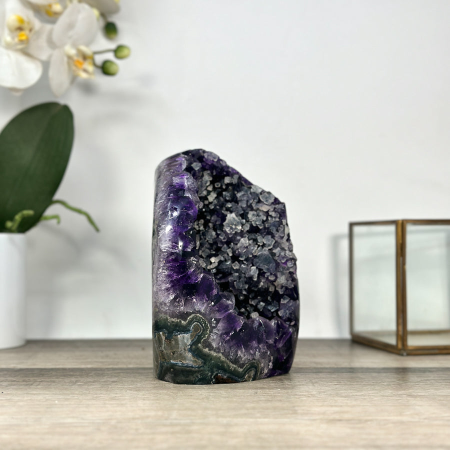 Top Quality Natural Amethyst Geode with Calcite Formations - CBP1262