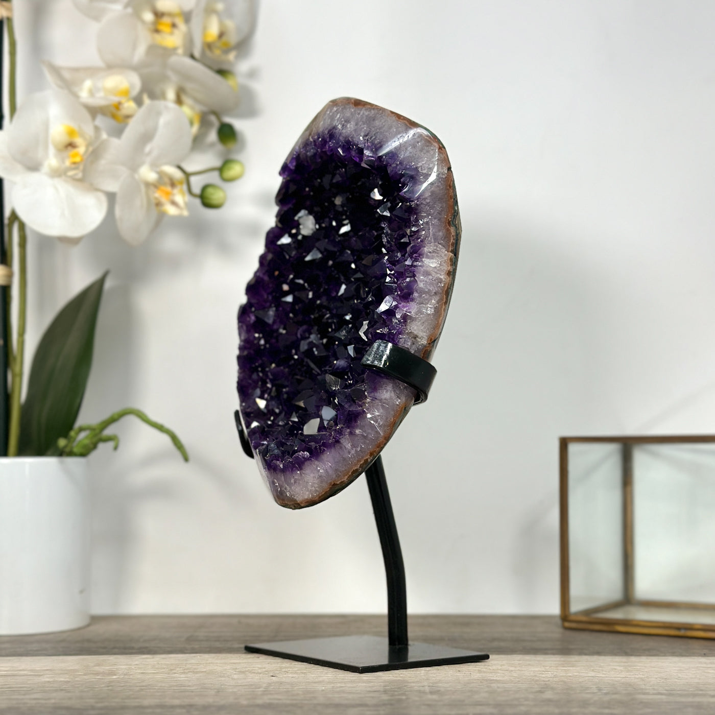 Uruguayan Amethyst Geode with Deep Purple Crystals for Home Decor - MWS2684