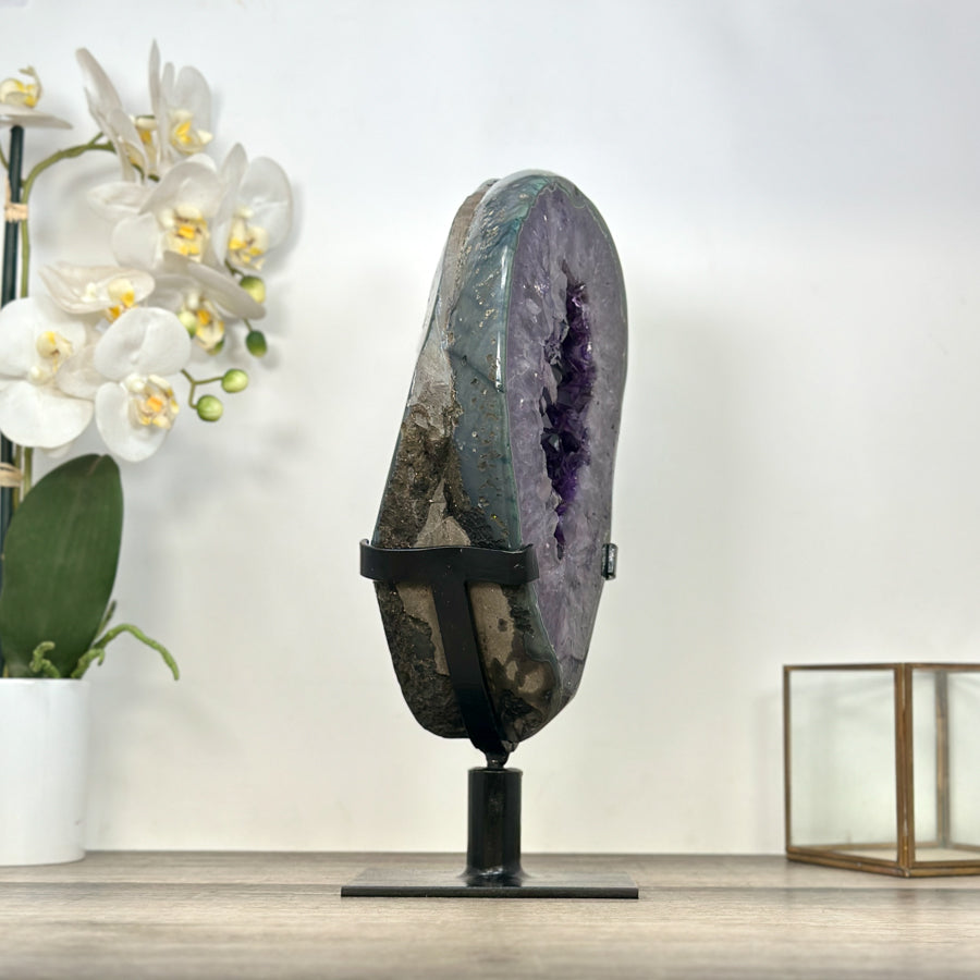 Uruguayan Double Amethyst Geode on Rotary Stand - MWS2991