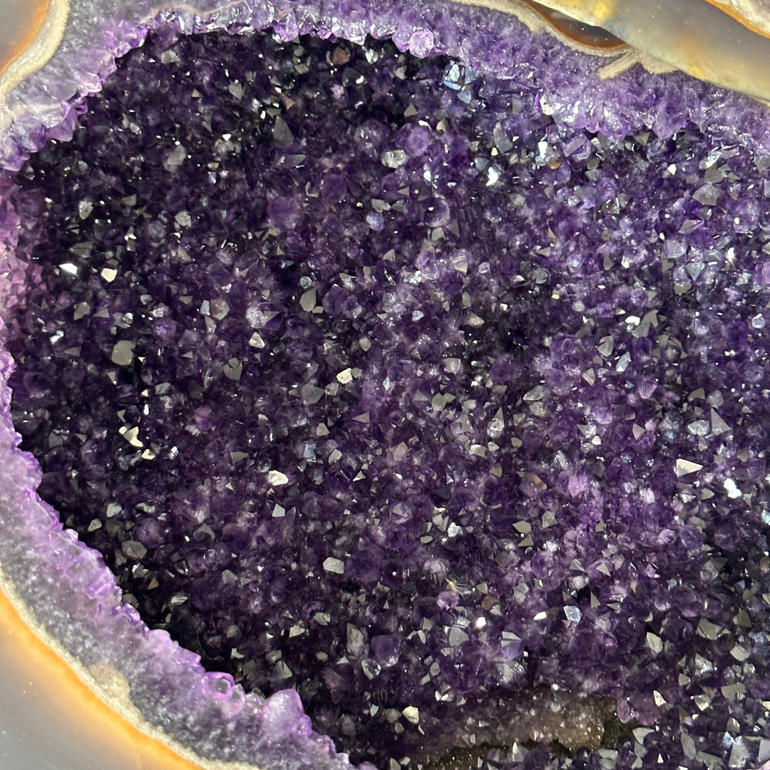 Huge Natural Amethyst Geode with Agate Shell - MWS3403