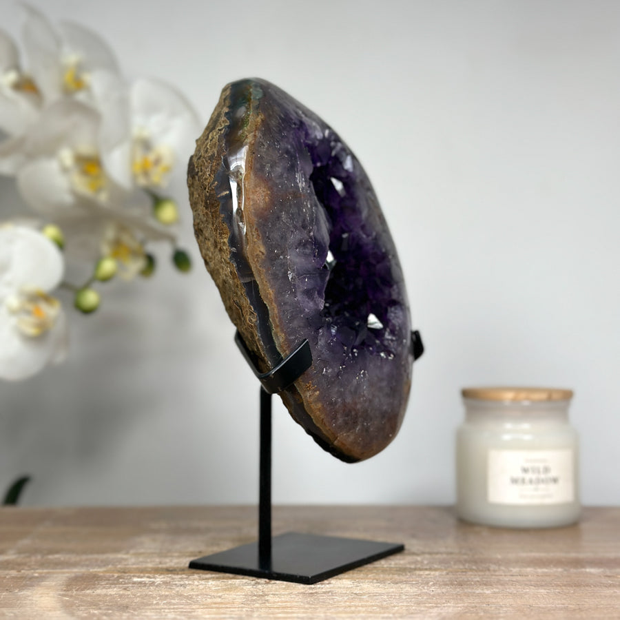 Stunning Amethyst Geode with Large &amp; Shinny Crystals - MWS1356