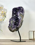 Huge Uruguayan Natural Amethyst Specimen on Metal Stand - MWS2968