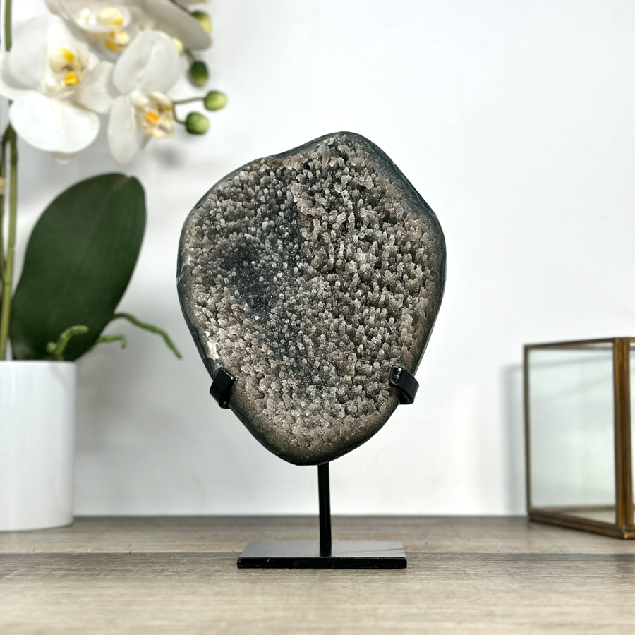 Natural Quartz Cluster full of Stalactites on Metal Stand - MWS2890