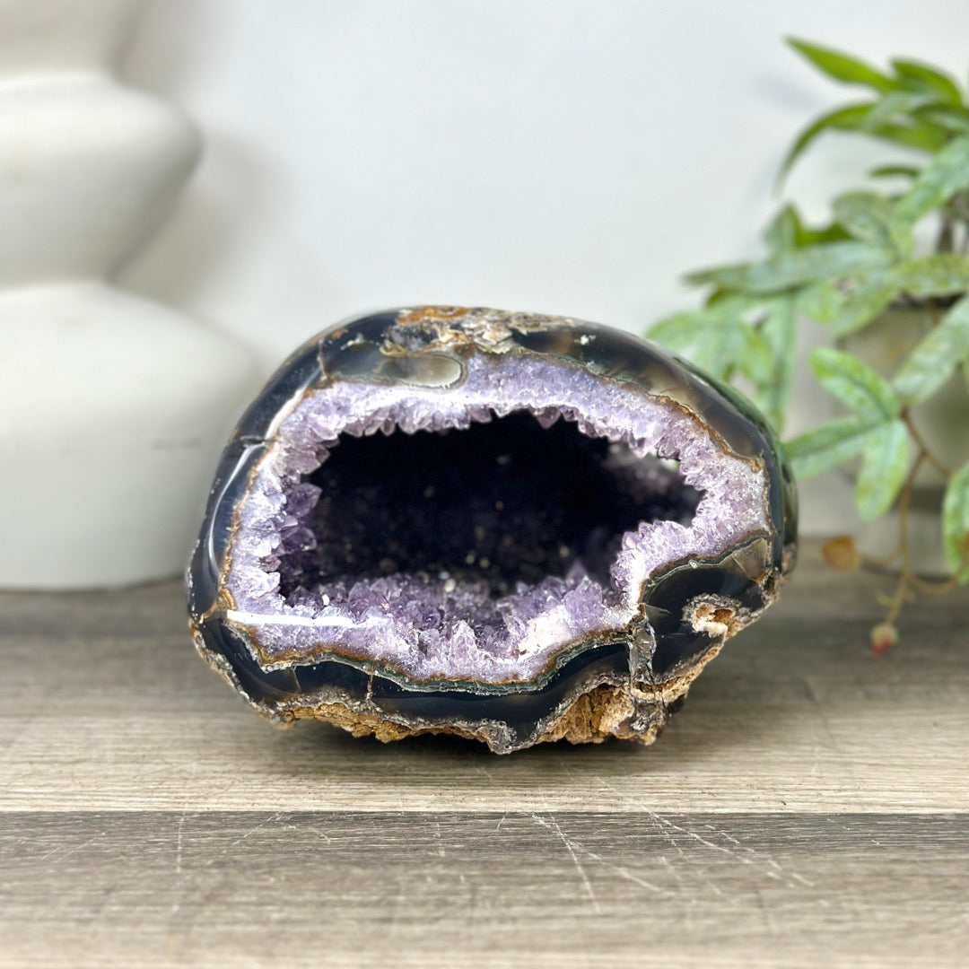 Natural Amethyst &amp; agate Geode - STGE0045
