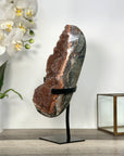Orange Tone Druzy Specimen on Metal Stand - MWS2702