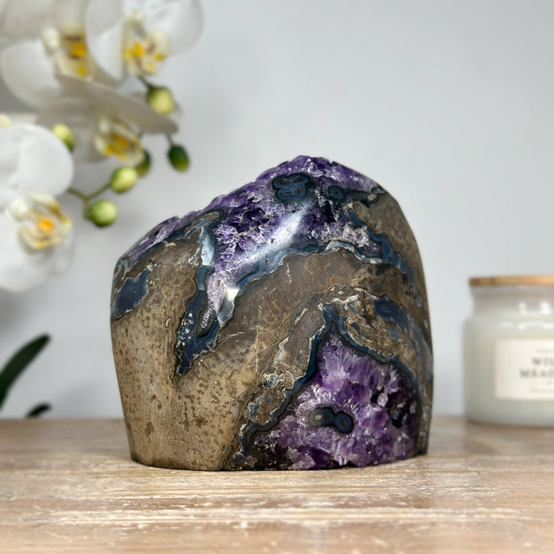 Deep Purple Natural Amethyst Cathedral Geode - CBP1087