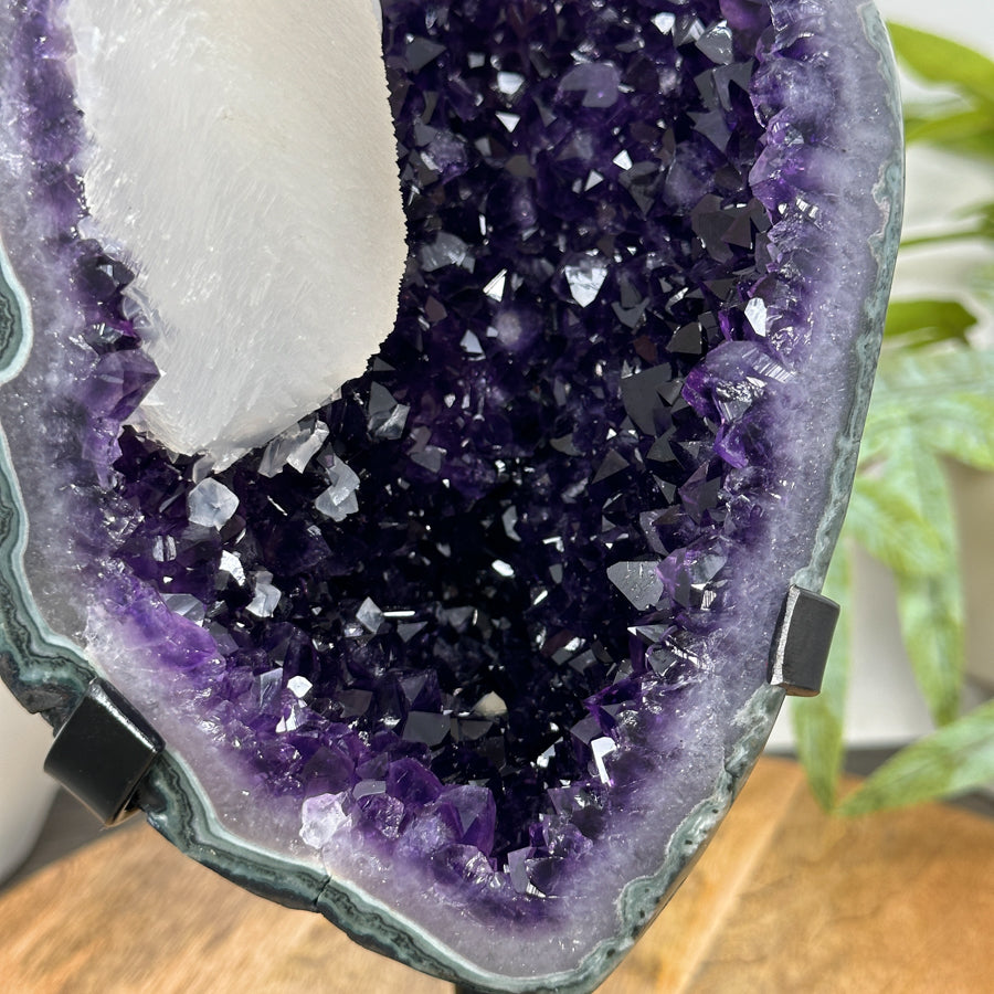 Natural Amethyst Cluster with Large Calcite Specimen - MWS3112