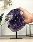 Natural Uruguayan Amethyst Statement Piece on Metal Stand - MWS2846