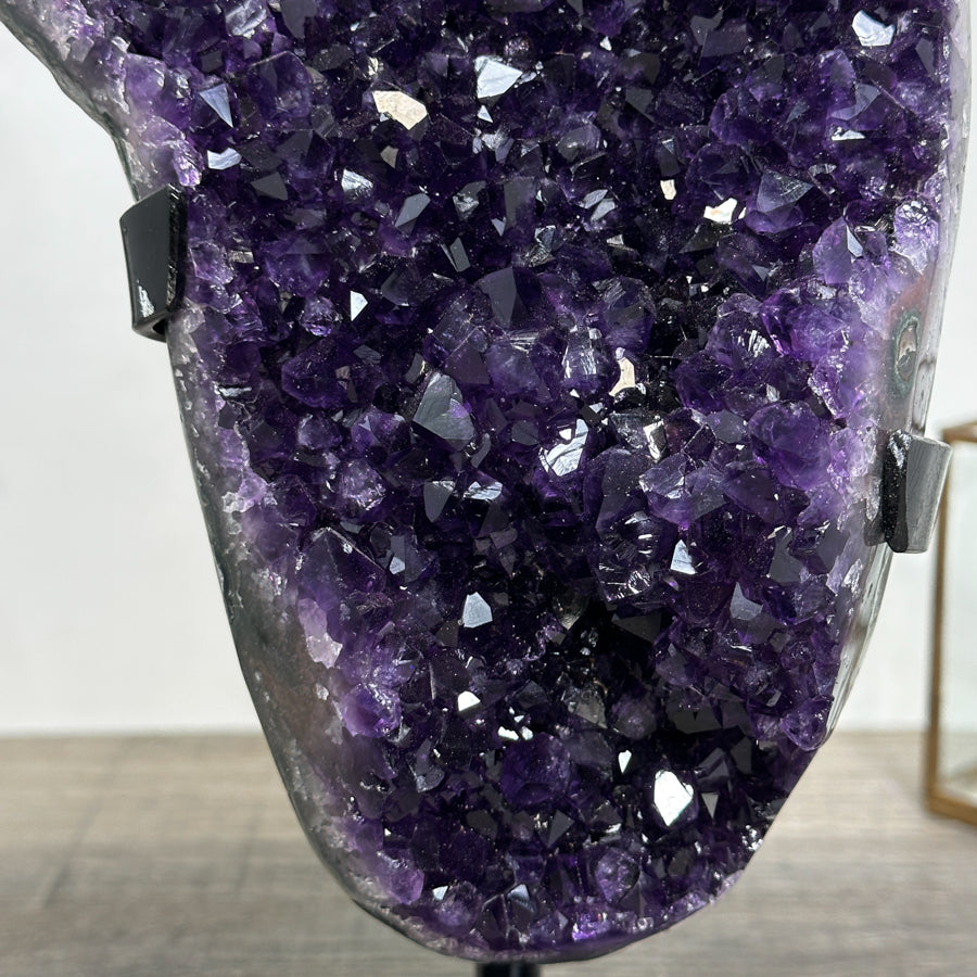 Premium Uruguayan Amethyst Geode With Metal Stand - MWS2753