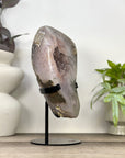 Natural Light Peach Tone Quartz Geode on Stand - MWS3363