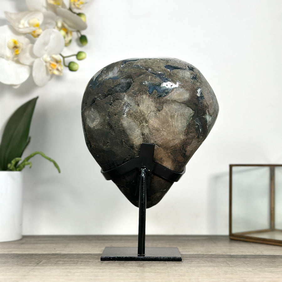 Deep Purple Amethyst Cluster on Metal Stand from Uruguay - MWS2779