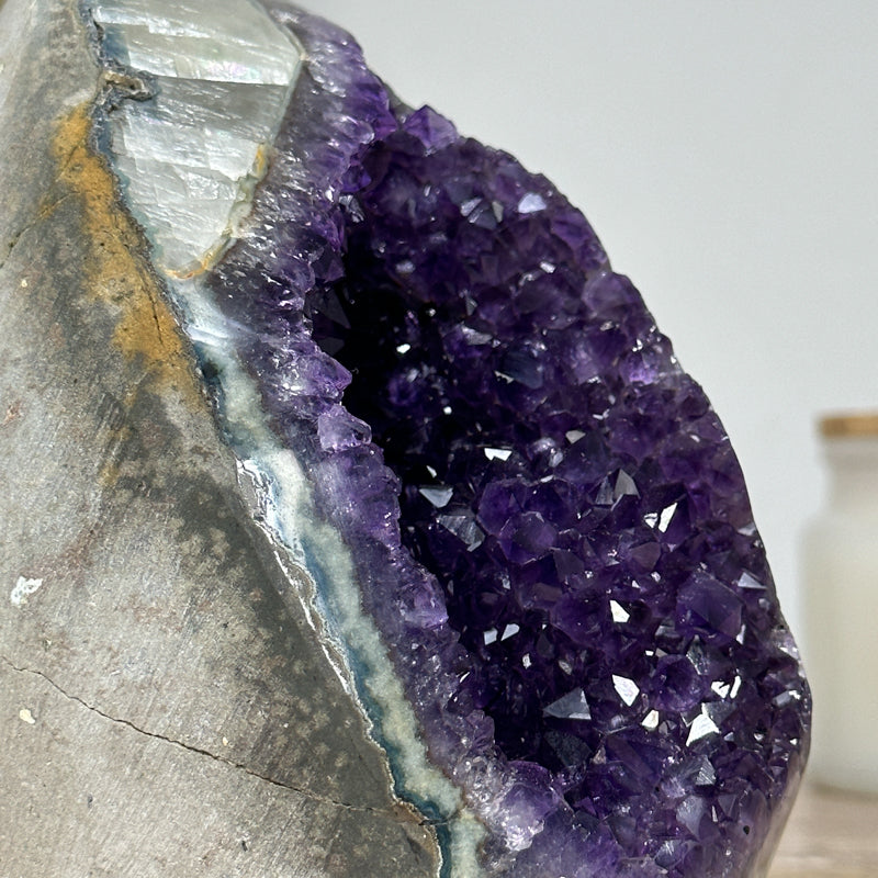 Stunning Natural Amethyst Geode with Jasper Shell - CBP1085