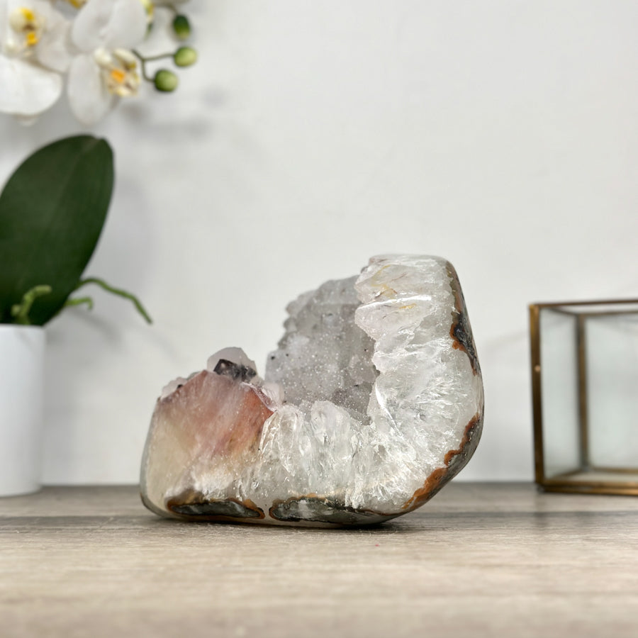 Quartz Sugar Druzy Stone Geode Centerpiece - STGE0028