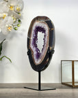Amethyst Geode Slice Portal with Purple Crystal Center for Home Decor - MWS2657