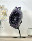 Large Deep Purple Amethyst Geode on Metal Stand - MWS2966