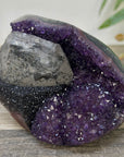 Natural Amethyst Geode with Calcite & Black Hematite Inclusion - STGE0058