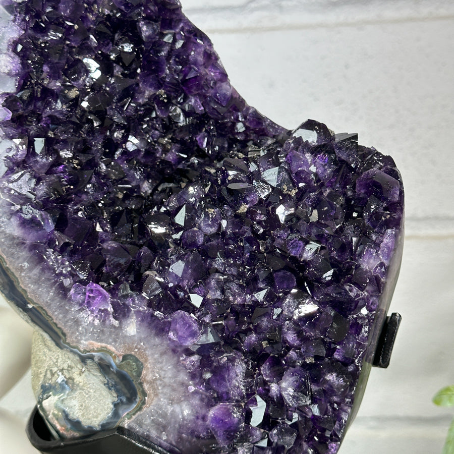 Natural Top Grade Amethyst Cluster on Metal Stand for Home Decor - MWS3150