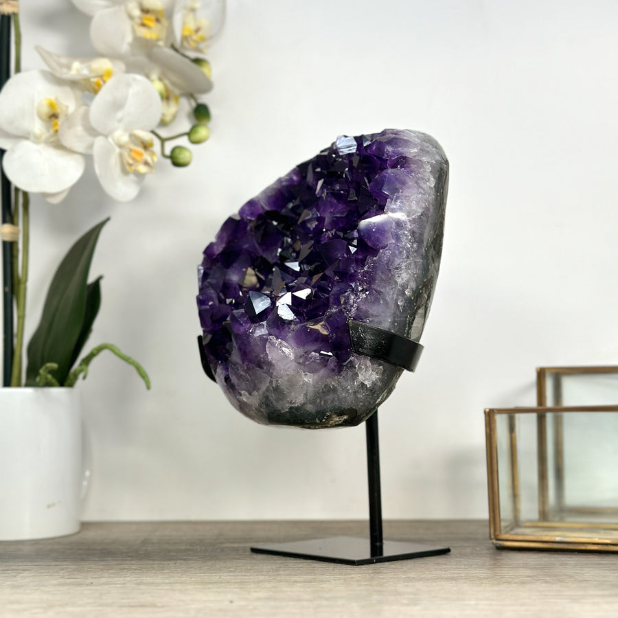 A Grade Amethyst Crystal Cluster with Huge &amp; Shinny Crystals - MWS2390