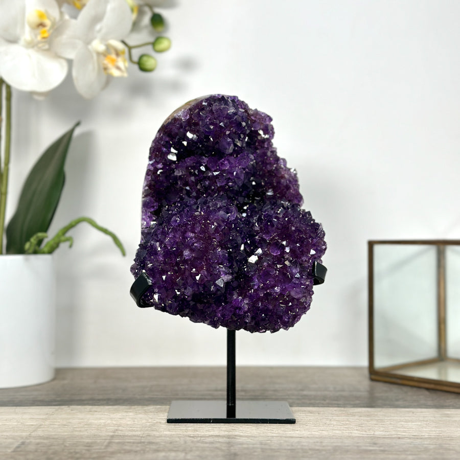 Purple Amethyst Cluster on Stand - Home or Office Display Specimen - MWS2631