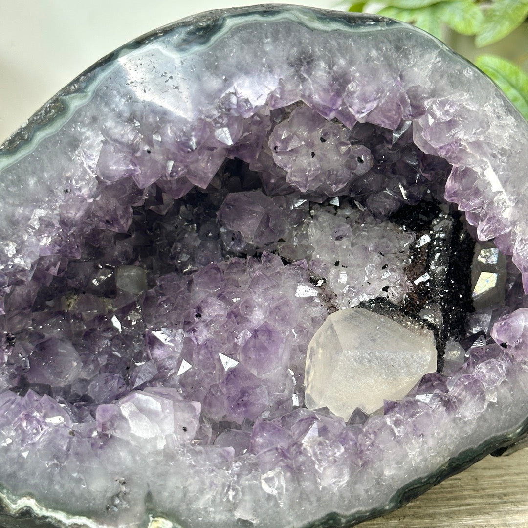 Natural Amethyst Geode with Calcite Crystal Foramtion - STGE0043