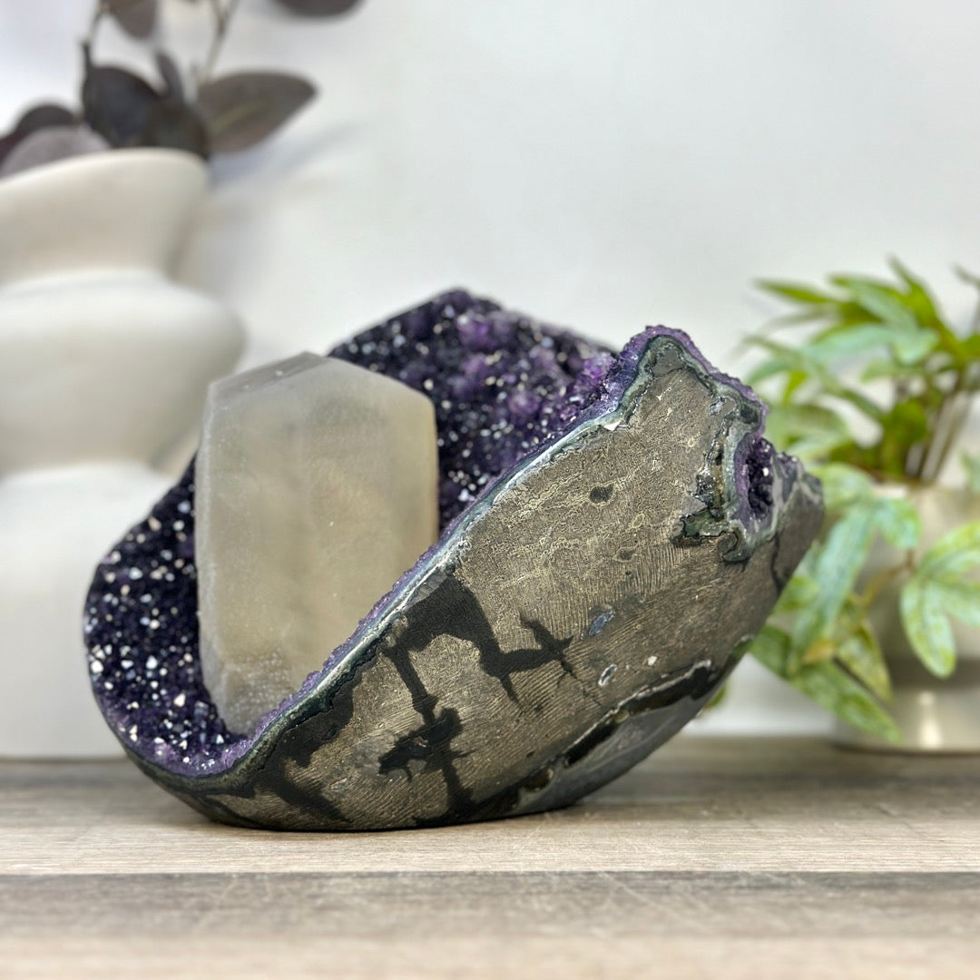 Huge Amethyst with Outstanding Natural Calcite Formation - CBP1413