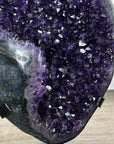 Deep Purple Amethyst Stone Geode Statement Piece on Stand - MWS3032