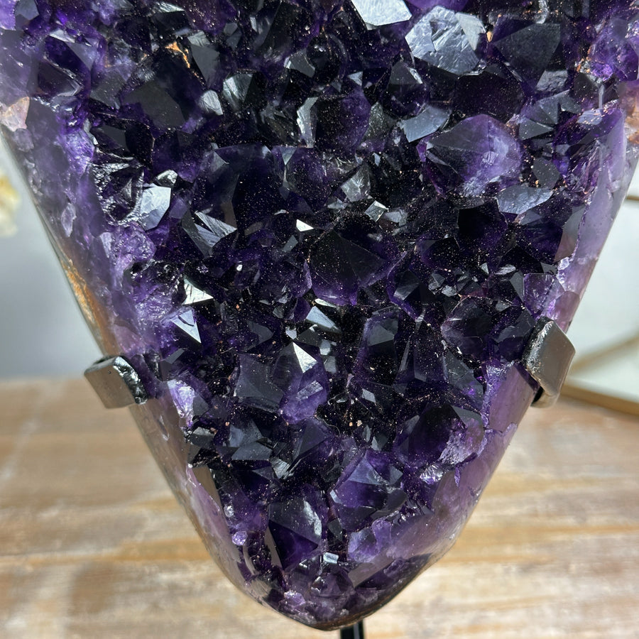 AAA Natural Amethyst Crystal Specimen with Metal Stand - MWS1936