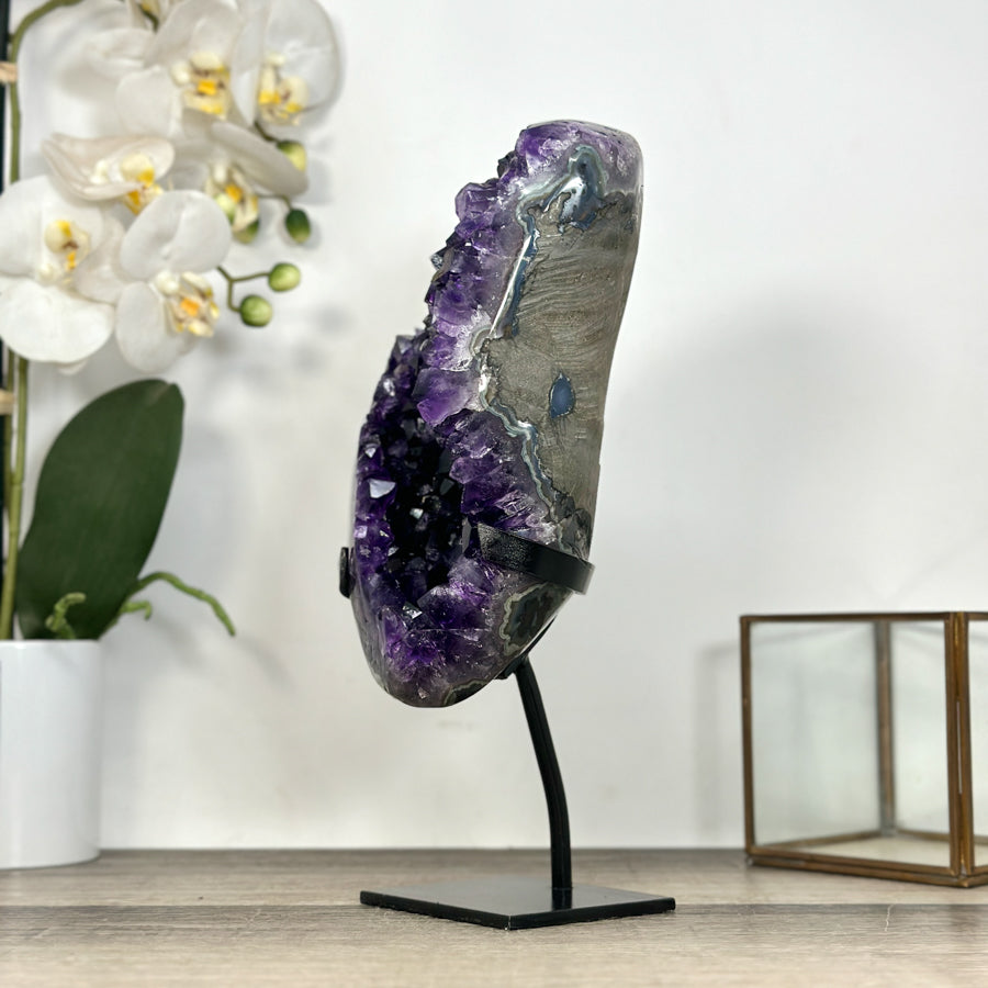 Natural XL Amethyst Stone Statement Piece - Stand Included - MWS2956