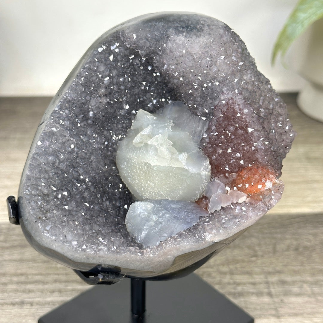 Natural Quartz Cluster with Calcite Formation - MWS3368