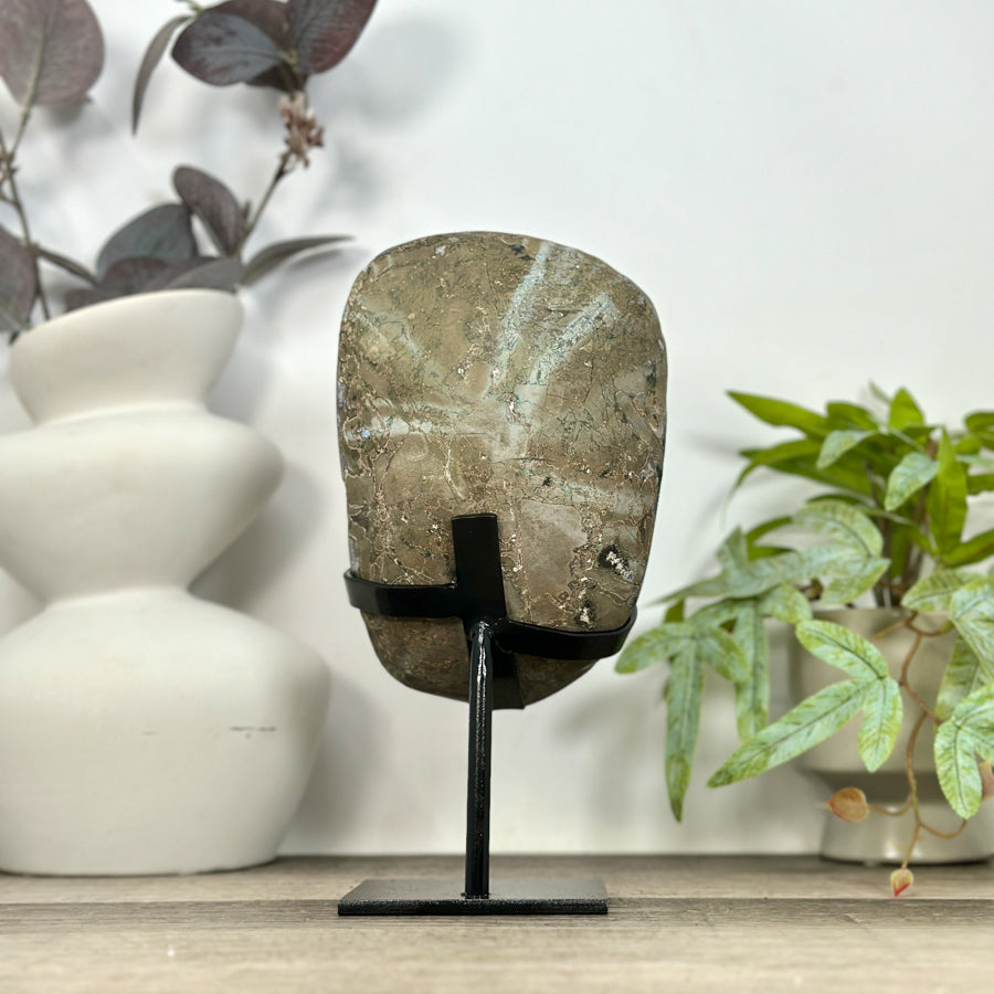 Natural Deep Purple Amethyst Cluster on Metal Stand - MWS3211