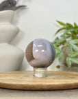 Banded Agate & Druzy Sphere Geode - SPH0171