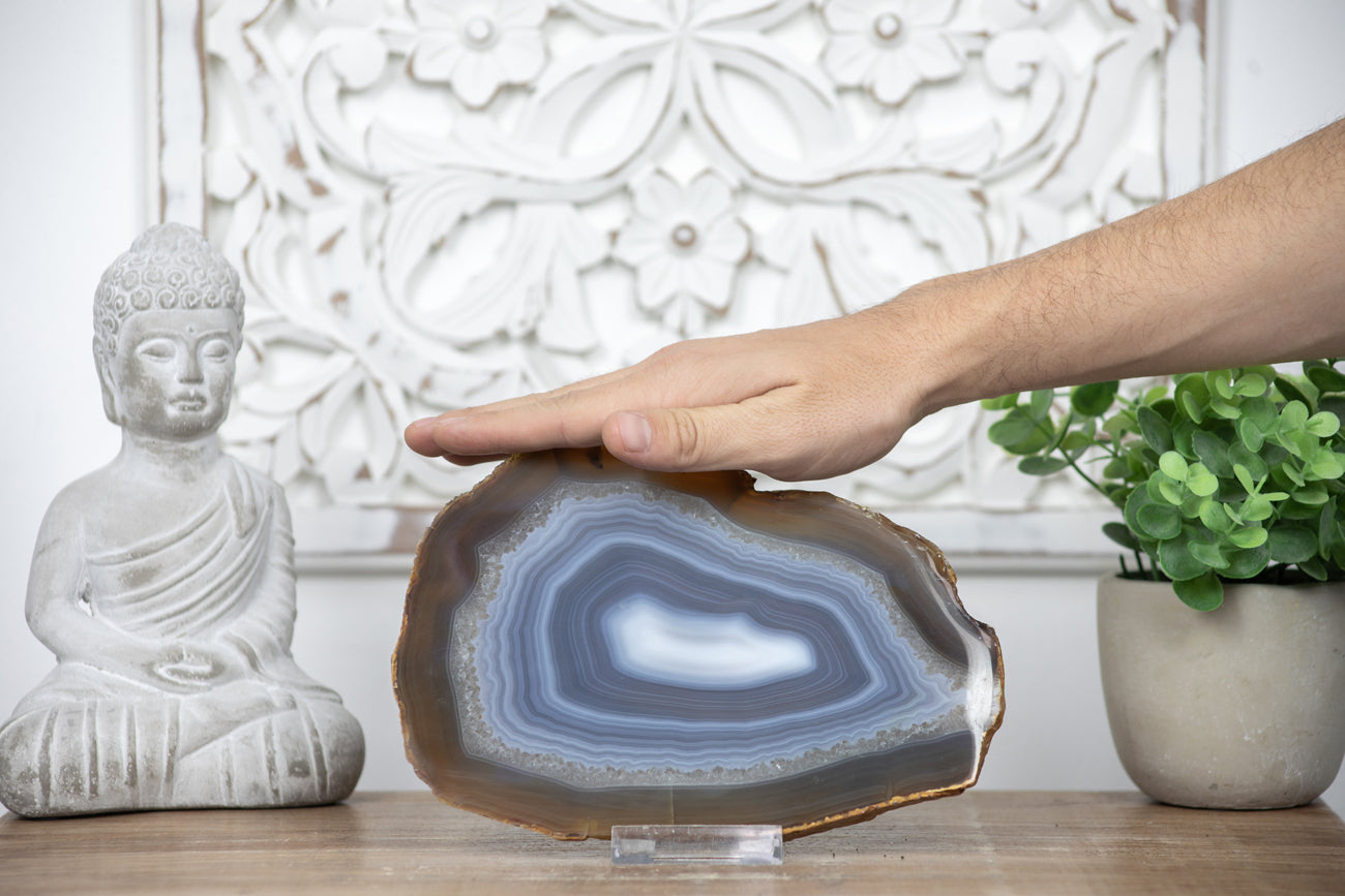 Natural Blue Banded Agate Slice - SLC0002