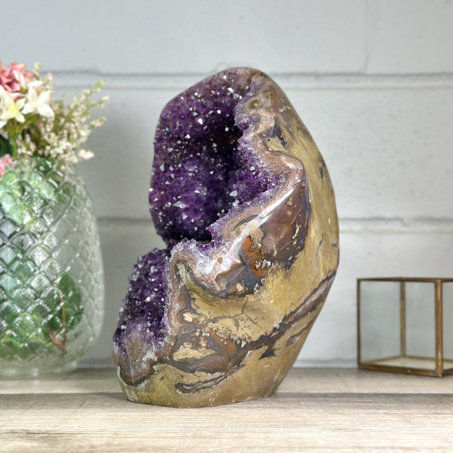 Top Quality Natural Amethyst Geode with Stalactite Formations - CBP1256