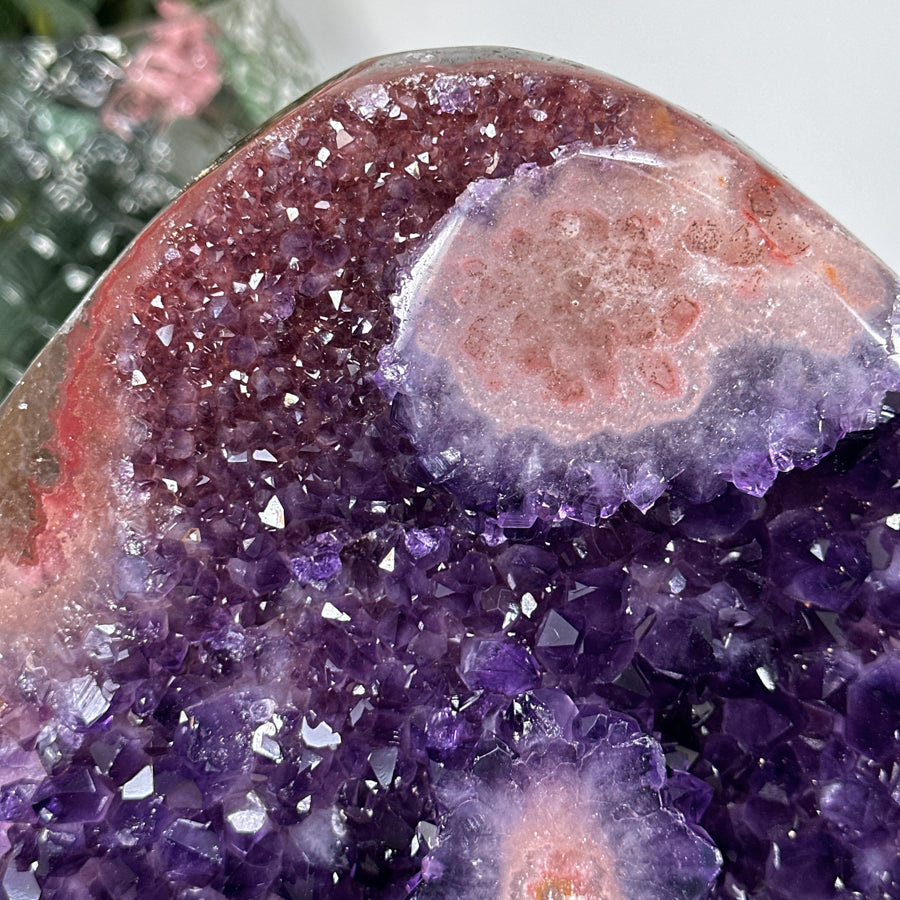 Beautiful Large Amethyst &amp; Pink Jasper Specimen - MWS1234