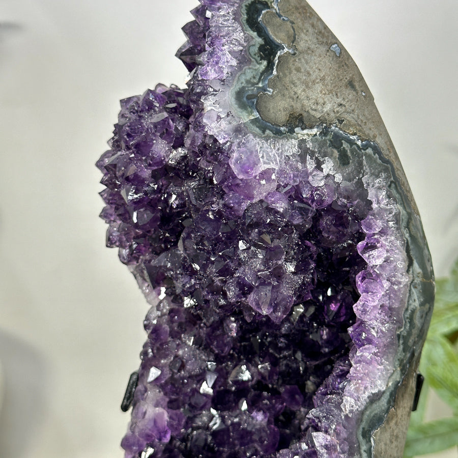 Uruguayan Amethyst Geode - Metal Stand Included - MWS3236