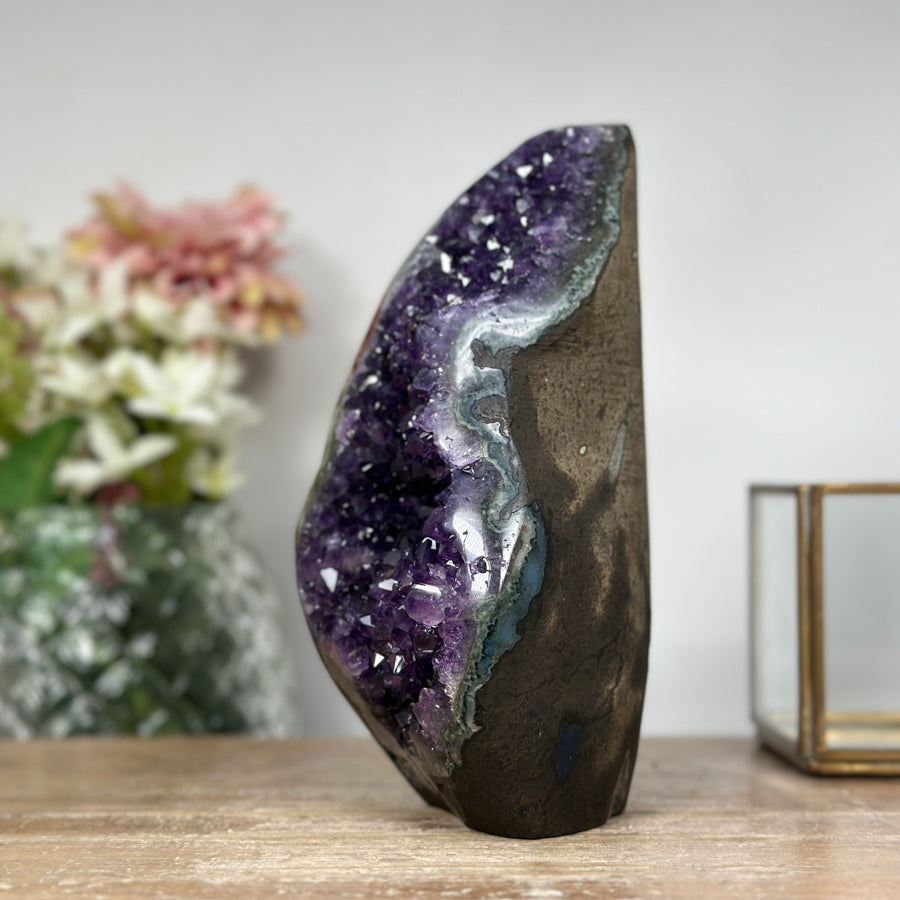 Amethyst Cathedral with Green Jasper Shell - CBP1066