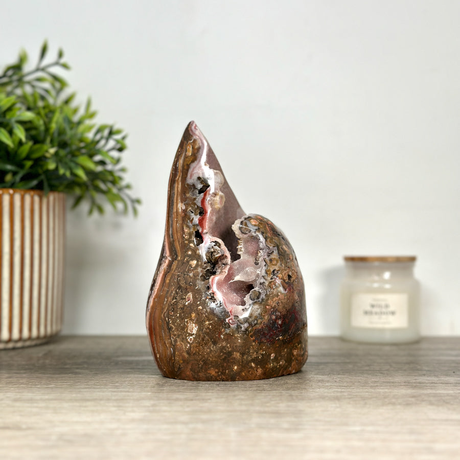 Red Jasper Stone Flame Carving - FST0167