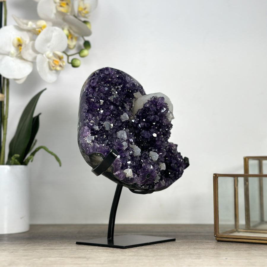 Natural Amethyst Cluster with Calcite Crystal Inclusions - MWS2215