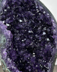 Premium Amethyst Geode on Stand with Deep Purple Crystals - MWS2935