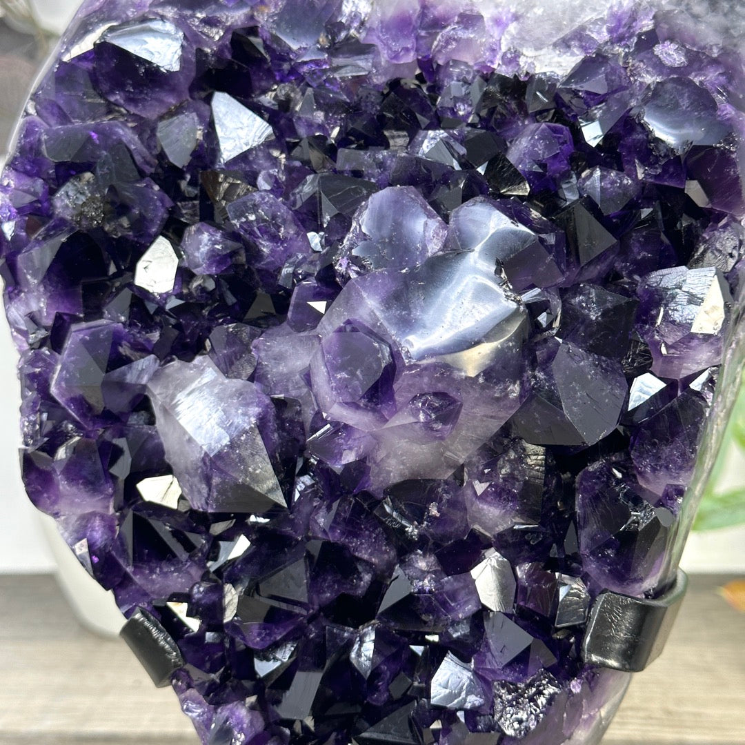 Top Grade Uruguayan Amethyst with Deep Purple Large Crystals on Stand - MWS3281