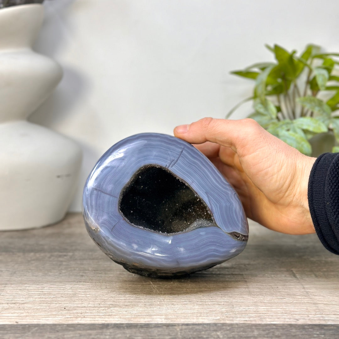 Blue Banded Agatae Stone Geode - STGE0097