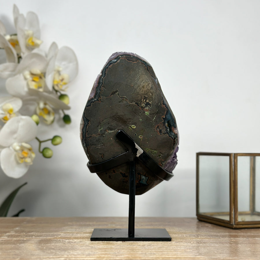 Natural Calcite &amp; Amethyst Specimen, Stand Included - MWS1964